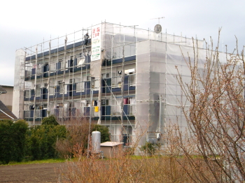 蒲郡マンション外壁塗装 南側を優先して入居者に配慮した塗装